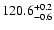$\rm 120.6^{+0.2}_{-0.6}$