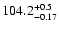 $\rm 104.2^{+0.5}_{-0.17}$