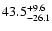 $\rm 43.5^{+9.6}_{-26.1}$