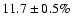 $11.7 \pm 0.5 \%$
