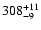 $\rm 308^{+11}_{-9}$