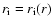$r_{\rm i} = r_{\rm i} (r)$