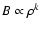 $B \propto \rho ^{k}$