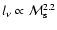 $l_\nu \propto {\cal M}_{\rm s}^{2.2}$
