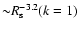 ${\sim} R_{\rm s}^{-3.2} (k=1)$