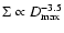 $\Sigma \propto D_{\rm max }^{ -3.5}$