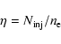 \begin{displaymath}\eta = N_{\rm inj} /n_{\rm e}
\end{displaymath}