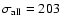 $\sigma_{{\rm all}} = 203$