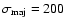 $\sigma_{{\rm maj}}=200$