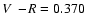 $V~-\!R = 0.370$