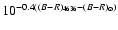 $10^{-0.4 ((B-R)_{4636} - (B-R)_{\odot})}$