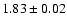 $1.83\pm0.02$