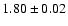 $1.80\pm0.02$