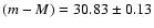 $(m-M)= 30.83\pm 0.13$