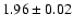 $1.96\pm0.02$