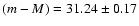 $(m-M)= 31.24\pm 0.17$