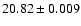 $20.82\pm0.009$