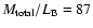 $M_{{\rm total}}/L_{{\rm B}} =
87$