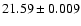 $21.59\pm0.009$