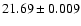 $21.69\pm0.009$