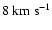 $8~{\rm km~s^{-1}}$
