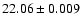 $22.06\pm0.009$