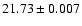 $21.73\pm0.007$