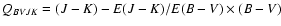 $Q_{BVJK} = (J-K) - E(J-K)/E(B-V) \times (B-V)$