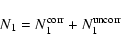 \begin{displaymath}N_1 = N_1^{\rm corr} + N_1^{\rm uncorr}\end{displaymath}