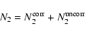 \begin{displaymath}N_2 = N_2^{\rm corr} + N_2^{\rm uncorr}\end{displaymath}