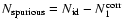 $N_{\rm spurious} = N_{\rm id} - N_1^{\rm corr}$