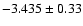 $-3.435\pm0.33$