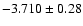 $-3.710\pm0.28$