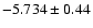 $-5.734\pm0.44$