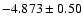 $-4.873\pm0.50$