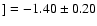 $]=-1.40\pm0.20$