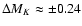 $\Delta M_K\approx \pm0.24$