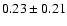 $0.23\pm0.21$