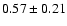 $0.57\pm0.21$