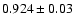 $0.924\pm0.03$