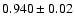 $0.940\pm0.02$