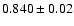 $0.840\pm0.02$