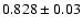 $0.828\pm0.03$