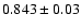 $0.843\pm0.03$