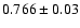$0.766\pm0.03$