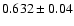 $0.632\pm0.04$