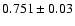 $0.751\pm0.03$