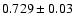 $0.729\pm0.03$