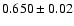 $0.650\pm0.02$