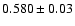 $0.580\pm0.03$
